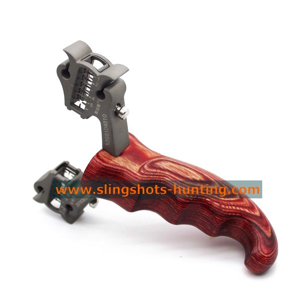 Hunting Slingshot Wooden Handle Adjustable Sights - Click Image to Close